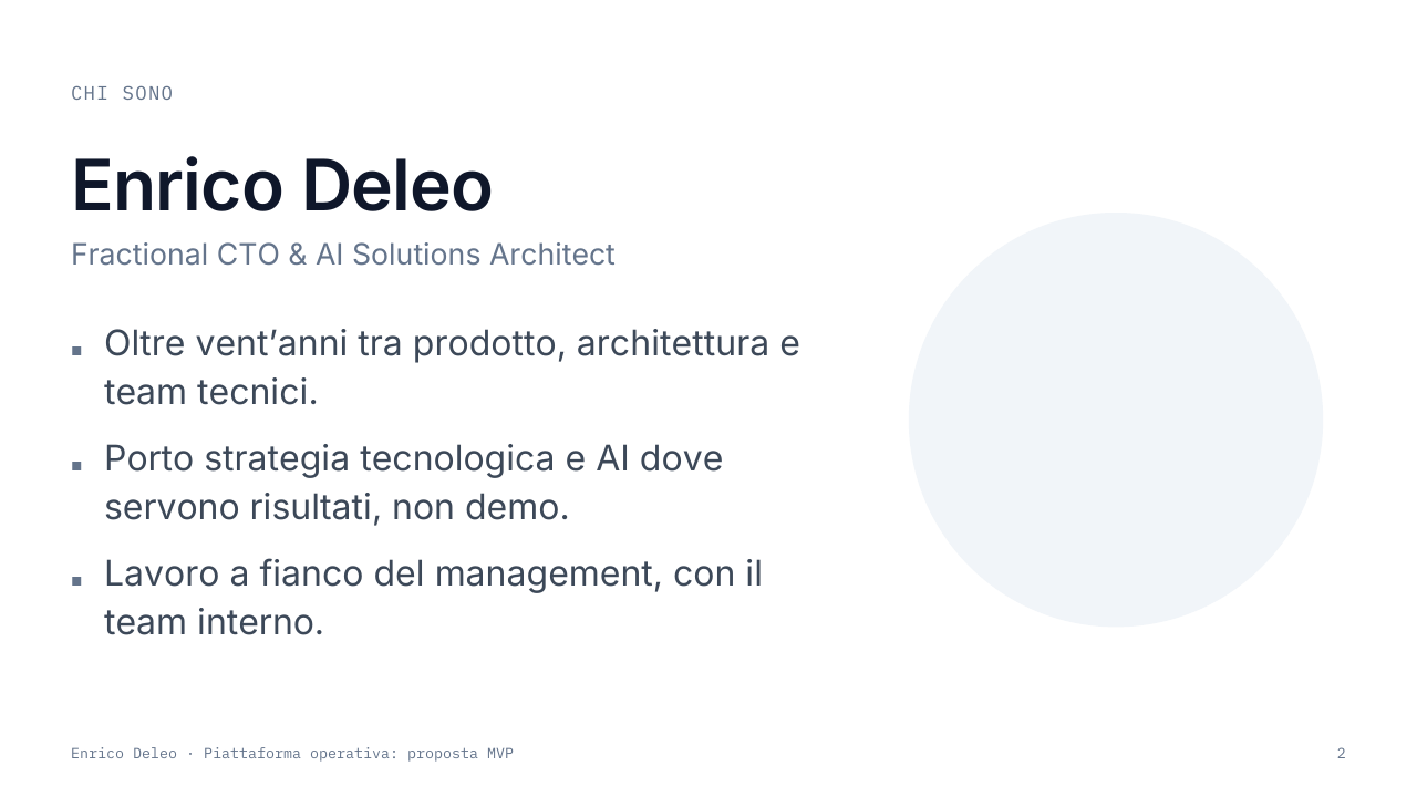 Slide 2: layout Chi sono